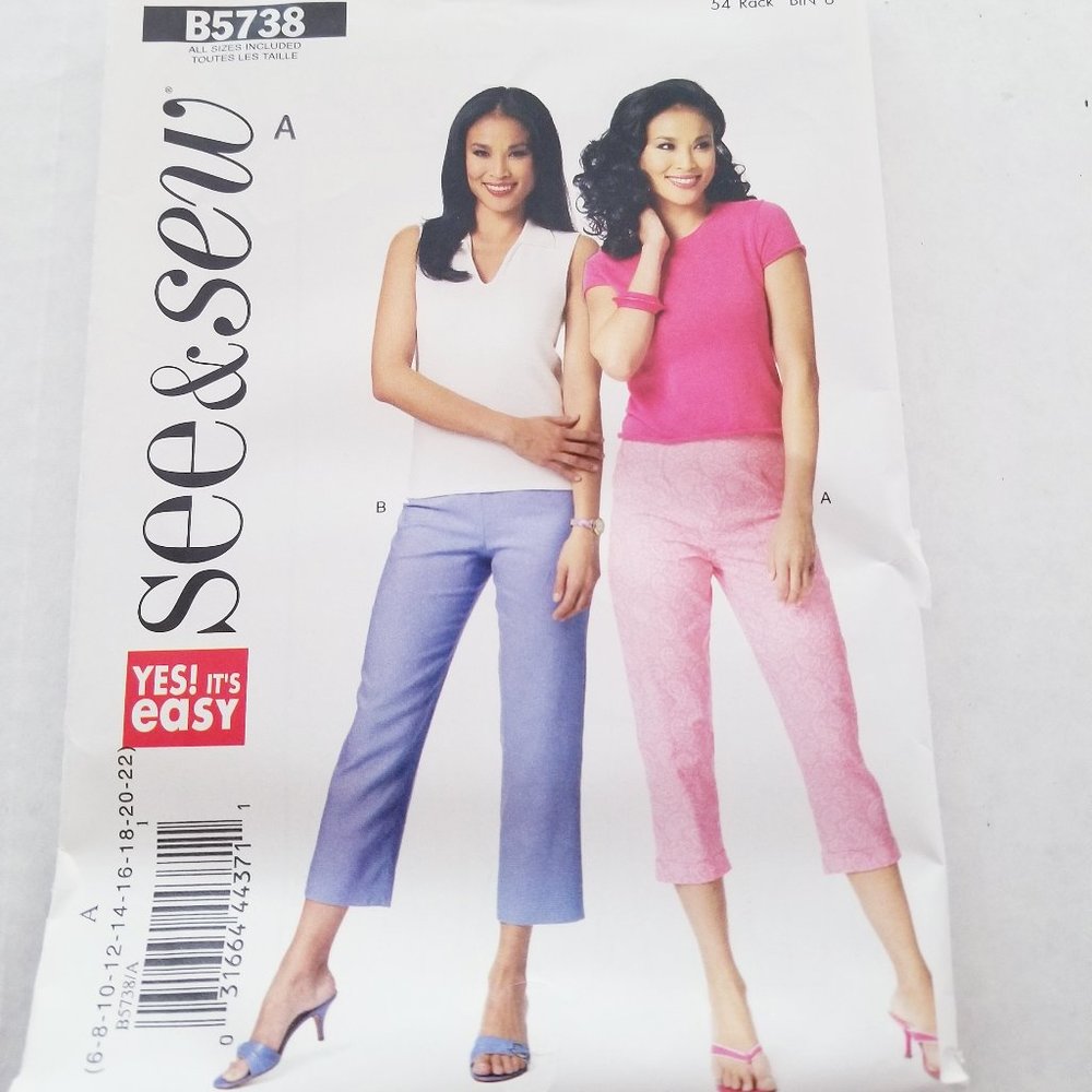 💖3 for $10 - See & Sew B5738 - Easy Pants Pattern (6-22)